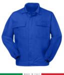Multipro jacket, covered button closure, two chest pockets, elasticated cuffs, colour inserts on shoulders and inside collar, Made in Italy, certified EN 11611, EN 1149-5, EM 13034, CEI EN 61482-1-2:2008, EN 11612:2009, colour grey RU315T06.AZ