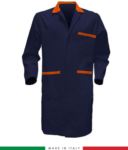 Navy Blue / Royal Blue men shirt with covered buttons 100% cotton massaua sanforizzato RUBICOLOR.CAM.BLA