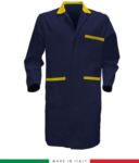 Navy Blue / Royal Blue men shirt with covered buttons 100% cotton massaua sanforizzato RUBICOLOR.CAM.BLG