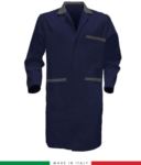 blue/black men shirt with covered buttons 100% cotton massaua sanforizzato RUBICOLOR.CAM.BLGR