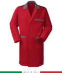 red cotton men work gown RUBICOLOR.CAM.ROGR
