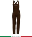 Two tone dungarees. Possibility of personalized production. Made in Italy. Multipockets. Color: brown/red RUBICOLOR.SAL.MAGR