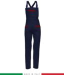 Two tone dungarees. Possibility of personalized production. Made in Italy. Multipockets. Color: navy blue RUBICOLOR.SAL.BLR
