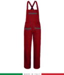 Two tone dungarees. Possibility of personalized production. Made in Italy. Multipockets. Color: red/yellow RUBICOLOR.SAL.ROGR