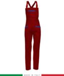 Two tone dungarees. Possibility of personalized production. Made in Italy. Multipockets. Color: red/bright green RUBICOLOR.SAL.ROAZ