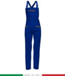 Two tone work dungarees. Possibility of personalized production. Made in Italy. Multipockets. Color: Royal blue/grey RUBICOLOR.SAL.AZGR