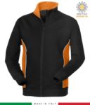 work sweatshirt long zip grey with orange band made in italy JR989603.NE