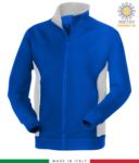 work sweatshirt long zip royal blue with white band made in italy JR989602.AZ