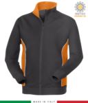 work sweatshirt long zip grey with orange band made in italy JR989608.GRA
