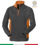 sweatshirt for work with turtleneck color black with orange details
 JR989558.GRA