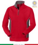 Promotional sweatshirt for work with turtleneck color red with grey details
 JR989554.RO