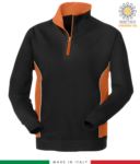 sweatshirt for work with turtleneck color black with orange details
 JR989553.NEA