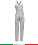 Two tone dungarees. Possibility of personalized production. Made in Italy. Multipockets. Color: white/grey RUBICOLOR.SAL.BI