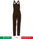 Two tone dungarees. Possibility of personalized production. Made in Italy. Multipockets. Color: brown/bright green RUBICOLOR.SAL.MA