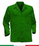 green work jacket with grey inserts, polyester and cotton fabric
 RUBICOLOR.GIA.VEBR