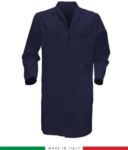 blue men shirt with covered buttons 100% cotton massaua sanforizzato RUBICOLOR.CAM.BL