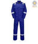Nomex coverall, elasticated cuffs, elasticated waist, two back pockets, one back pocket, navy blue colour. Certified EN 11611, EN 1149-5, EN 11612:2009, UNI EN ISO 340:2004, EN 15614 POBIZ5.BR
