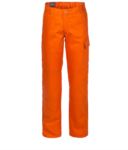 Multi pocket trousers 100% Cotton, contrasting stitching. Color: orange ROA00109.AR