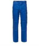 Multi pocket trousers 100% Cotton, contrasting stitching. Color:light Blue ROA00109.BR