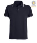 Two tone work polo shirt with contrasting collar and sleeve hem. Colour: black, yellow trim PASKIPPER.BLUBI