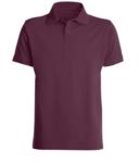 Short sleeved polo shirt, closed collar, double stitching on shoulders and armholes, vents at the bottom, reinforcement on the back of the neck, colour wine
 X-CPUI10.881