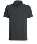 Short sleeved polo shirt, closed collar, double stitching on shoulders and armholes, vents at the bottom, reinforcement on the back of the neck, colour black 
 X-CPUI10.883