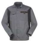 Two tone jacket in polyester and cotton, colour navy blue / grey  ROA10129.GRN