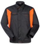 Two tone jacket in polyester and cotton, colour black/orange  ROA10129.NEA