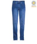Elastic work trousers in jeans, multi-pocket, light blue colour PAMUSTANG.AZC