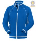working sweatshirt in cotton and polyester Royal Blue color with anti water treatment JR989292.AZ