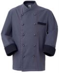 Chef jacket, front closure with double breasted buttons, left side pocket, three-quarter length sleeve, color Bordeaux ROMG1001.GR