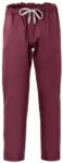 Chef trousers, closure with fabric laces, two back pockets, Colour burgundy ROMP0701.BO
