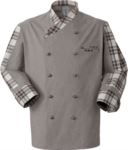 Chef jacket, double-breasted front button closure, left side pocket, three-quarter length sleeve, colour Coffee ROMG1201.CA