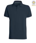 Short sleeved polo shirt with three buttons closure, 100% cotton, black colour PAVENICE.BLU