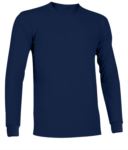 Long-sleeved, fire-retardant and antistatic T-shirt with elasticated crew neck and cuffs, Navy Blue colour. Certified EN 1149-5, EN 11612:2009 PPIGN95545.BLU