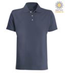 Short sleeved polo shirt in military green jersey JR991460.BLU