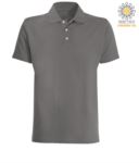 Short sleeved polo shirt in grey jersey JR991467.GR