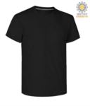 Man short sleeved crew neck cotton T-shirt, color black PASUNSET.NE