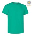 Man short sleeved crew neck cotton T-shirt, color acquamarine PASUNSET.EMG