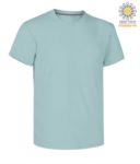 Man short sleeved crew neck cotton T-shirt, color acquamarine PASUNSET.AQM