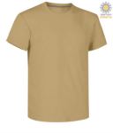 Man short sleeved crew neck cotton T-shirt, color warm brown PASUNSET.MAC