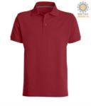Short sleeved polo shirt with three buttons closure, 100% cotton, orange colour PAVENICE.BO