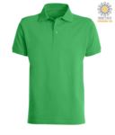 Short sleeved polo shirt with three buttons closure, 100% cotton, acid green colour PAVENICE.JEG
