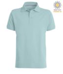 Short sleeved polo shirt with three buttons closure, 100% cotton, acid green colour PAVENICE.AQM