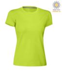 Women short-sleeved cotton short-sleeved crew neck T-shirt, color orange PASUNSETLADY.VEA