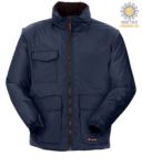 Multi pocket ripstop jacket with detachable sleeves, with hood. Colour Blue PAESCAPE.BLU