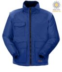 Multi pocket ripstop jacket with detachable sleeves, with hood. Colour Blue PAESCAPE.AZR