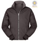Padded nylon jacket, two external pockets, zip closure, color brown PANORTH2.0.SM
