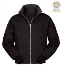 Padded nylon jacket, two external pockets, zip closure, color black PANORTH2.0.NE