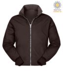Padded nylon jacket, two external pockets, zip closure, color brown PANORTH2.0.MA